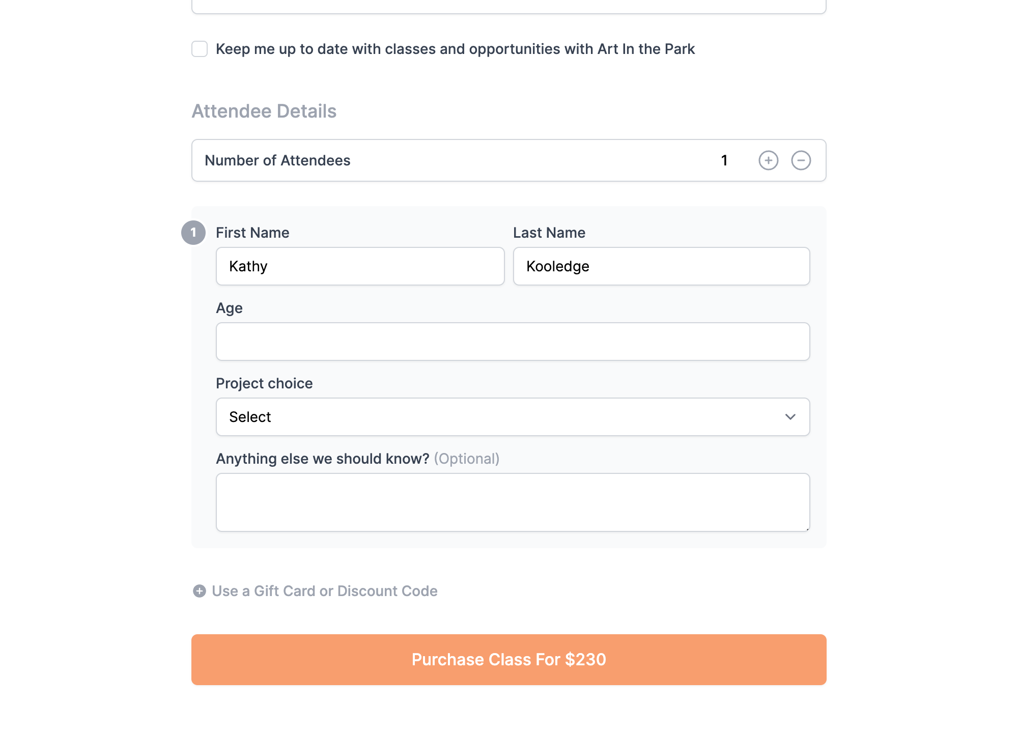 Flexible Registration Forms screenshot